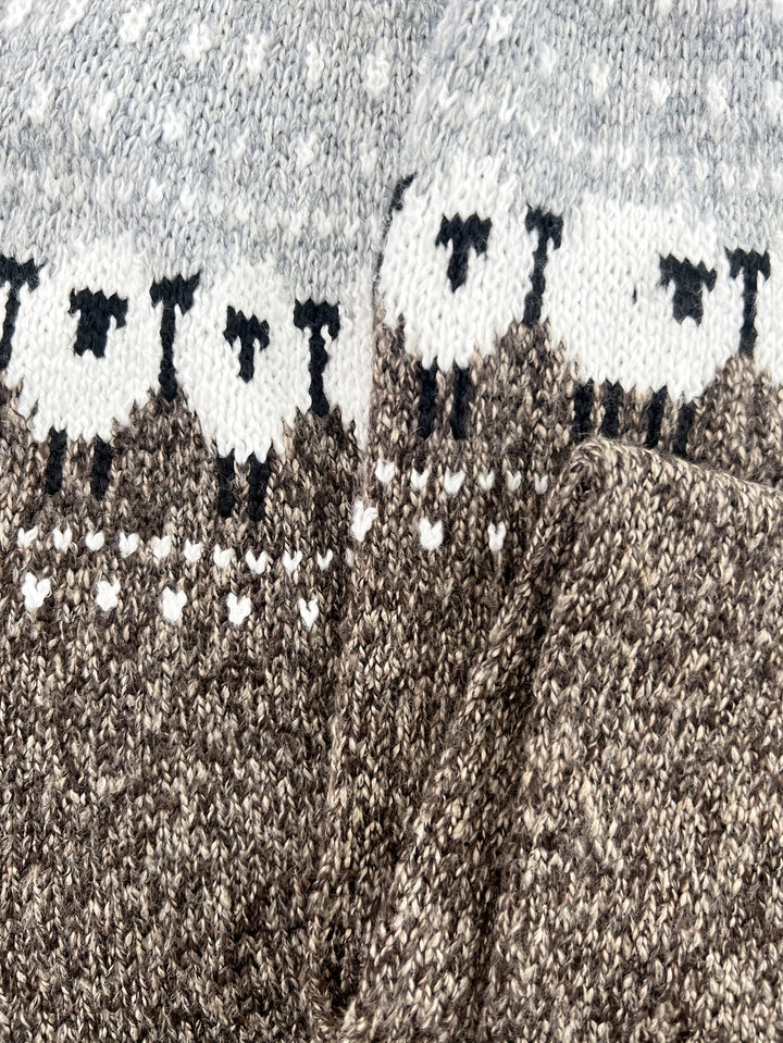 Lucienne - Elegant Winter Sweater with Sheep Jacquard Pattern